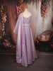 Light Lavender Abstract Beads Embroidered Design Organza Party Wear Lehenga with Draped Dupatta