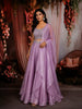 Light Lavender Abstract Beads Embroidered Design Organza Party Wear Lehenga with Draped Dupatta