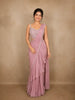 Light Lavender Beads Embroidered Design Georgette Ready To Wear Saree with Designer Blouse