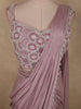 Light Lavender Beads Embroidered Design Georgette Ready To Wear Saree with Designer Blouse