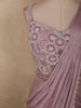 Light Lavender Beads Embroidered Design Georgette Ready To Wear Saree with Designer Blouse