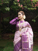 Light Lavender Butta Zari Woven Design Pure Kanchipuram Silk Saree with Korvai Zari Border