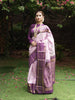 Light Lavender Butta Zari Woven Design Pure Kanchipuram Silk Saree with Korvai Zari Border