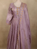 Light Lavender Floral Beads Embroidered Design Organza Gown with Dupatta