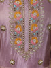 Light Lavender Floral Beads Embroidered Design Organza Gown with Dupatta