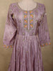 Light Lavender Floral Beads Embroidered Design Organza Gown with Dupatta