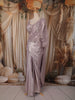 Light Lavender Floral Sequin Embroidered Design Shimmer Ready To Wear Saree with Designer Blouse