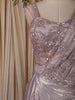 Light Lavender Floral Sequin Embroidered Design Shimmer Ready To Wear Saree with Designer Blouse