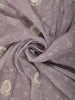 Light Lavender Floral Sequins Embroidered Design Pure Tissue  Silk Saree with Scalloped Border