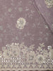 Light Lavender Floral Sequins Embroidered Design Pure Tissue  Silk Saree with Scalloped Border