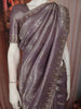 Light Lavender Floral Sequins Embroidered Design Pure Tissue  Silk Saree with Scalloped Border