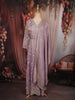 Light Lavender Floral Sequins and Beads Embroidered Design Tissue Organza Salwar with Dupatta