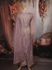 Light Lavender Floral Sequins and Beads Embroidered Design Tissue Silk Palazzo Suit with Dupatta