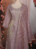Light Lavender Floral Sequins and Beads Embroidered Design Tissue Silk Palazzo Suit with Dupatta