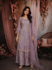 Light Lavender Floral Sequins and Beads Embroidered Design Tissue Silk Palazzo Suit with Dupatta