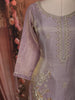 Light Lavender Floral Sequins and Beads Embroidered Design Tissue Silk Palazzo Suit with Dupatta