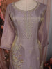 Light Lavender Floral Sequins and Beads Embroidered Design Tissue Silk Palazzo Suit with Dupatta