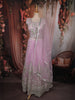 Light Lavender Floral Thread and Mirror Embroidered Design Net Lehenga with Dupatta