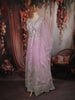 Light Lavender Floral Thread and Mirror Embroidered Design Net Lehenga with Dupatta