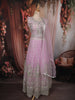 Light Lavender Floral Thread and Mirror Embroidered Design Net Lehenga with Dupatta
