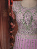 Light Lavender Floral Thread and Mirror Embroidered Design Net Lehenga with Dupatta