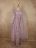 Light Lavender Floral Thread and Sequins Embroidered Design Net Gown