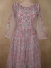Light Lavender Floral Thread and Sequins Embroidered Design Net Gown