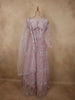 Light Lavender Floral Thread and Sequins Embroidered Design Net Gown