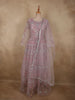 Light Lavender Floral Thread and Sequins Embroidered Design Net Gown