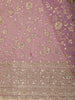 Light Lavender Floral Vine Zari and Mirror Embroidered Design Georgette Fancy Saree with Designer Scarf