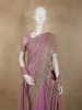 Light Lavender Floral Vine Zari and Mirror Embroidered Design Georgette Fancy Saree with Designer Scarf
