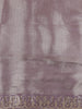 Light Lavender Floral Zari Woven Design Pure Banarasi Silk Saree with Designer Border