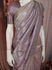Light Lavender Floral Zari Woven Design Pure Banarasi Silk Saree with Designer Border