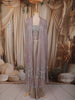 Light Lavender Heavy Beads Embroidered Design Shimmer Ready To Wear Saree with Over Coat
