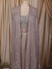 Light Lavender Heavy Beads Embroidered Design Shimmer Ready To Wear Saree with Over Coat