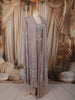 Light Lavender Heavy Beads Embroidered Design Shimmer Ready To Wear Saree with Over Coat