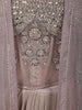 Light Lavender Heavy Beads Embroidered Design Shimmer Ready To Wear Saree with Over Coat
