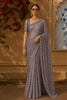 Light Lavender Heavy Sequins Embroidered Design Net Party Wear Saree with Designer Border