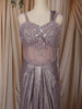 Light Lavender Heavy Sequins and Beads Embroidered Design Satin Partywear Gown