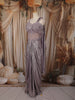 Light Lavender Heavy Sequins and Beads Embroidered Design Satin Partywear Gown
