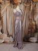 Light Lavender Heavy Sequins and Beads Embroidered Design Satin Partywear Gown