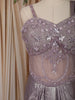 Light Lavender Heavy Sequins and Beads Embroidered Design Satin Partywear Gown