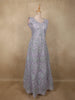 Light Lavender Mirror and Beads Embroidered Design Net Gown with Dupatta
