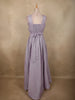 Light Lavender Shimmer Solid And Glitter Design Party Wear Gown with with Pleated Bodice