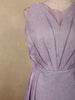 Light Lavender Shimmer Solid And Glitter Design Party Wear Gown with with Pleated Bodice