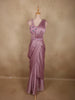Light Lavender Solid Design Georgette Ready To Wear Saree with Designer Blouse