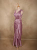 Light Lavender Solid Design Georgette Ready To Wear Saree with Designer Blouse