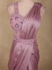 Light Lavender Solid Design Georgette Ready To Wear Saree with Designer Blouse