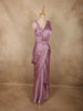 Light Lavender Solid Design Georgette Ready To Wear Saree with Designer Blouse