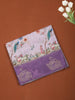 Light Lavender Traditional Printed Design Crepe Silk Saree with Motif Border